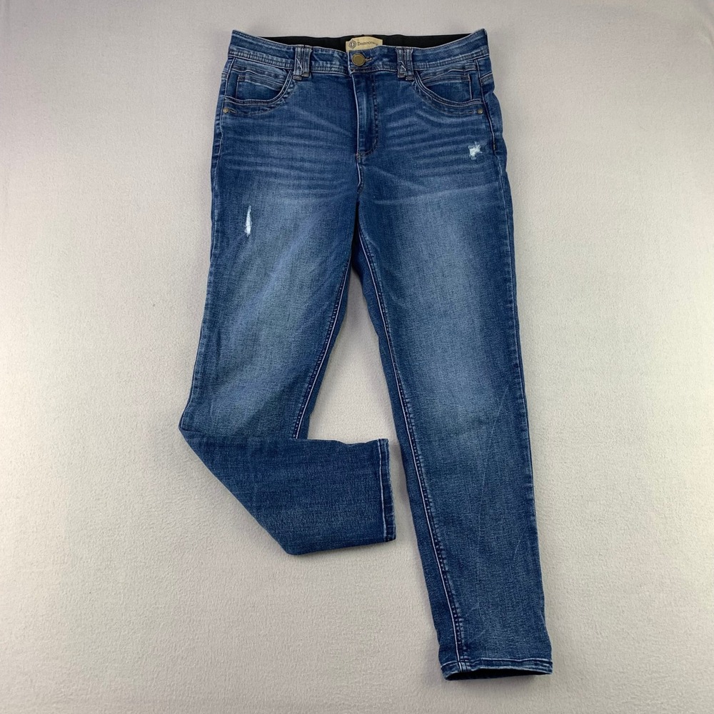 Democracy Ab Technology Jeans Women 12 Blue Skinny Distressed Classic Stretch